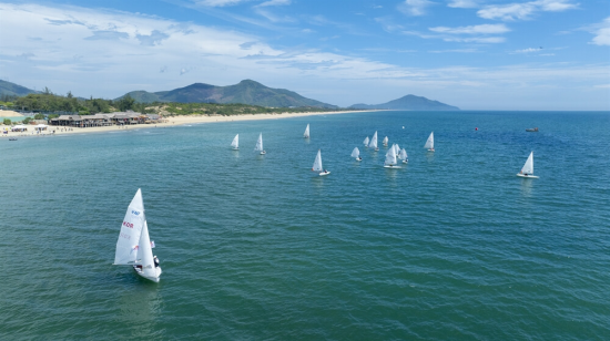 20 colorful sails catching the wind and riding the waves created an impressive landscape